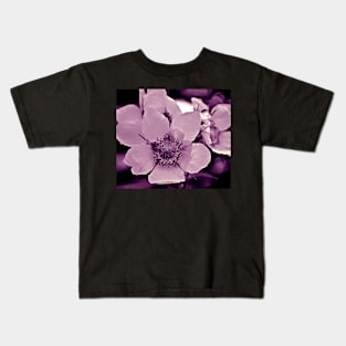 Glacier National Park Wild Flowers, black and white Kids T-Shirt